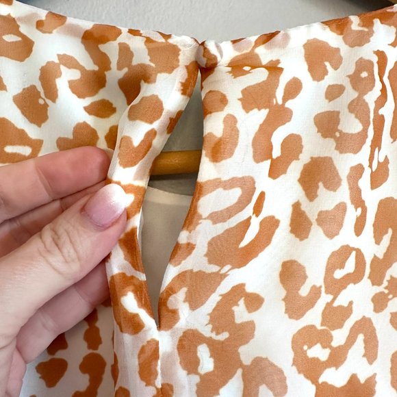 Sam Edelman NWT Anthropologie Soft Leopard Ruffle-Accent Sleeveless Dress $138 - Picture 7 of 9